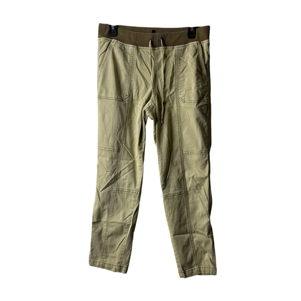 White House Black Market Green Cargo Drawstring Tapered Ankle Pants